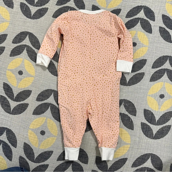 NWOT. Too Cute 3 mo sleeper and headband, pink with gold polka dots, baby girl - Picture 5 of 7